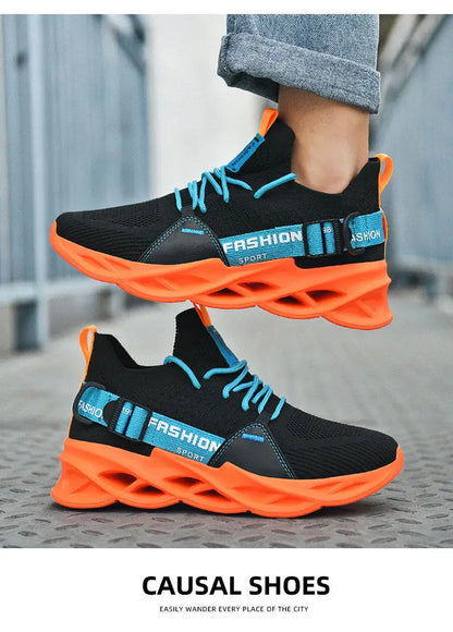 Modische lila Freizeit-Sneaker für Damen und Herren, Blade-Laufschuhe, große Größe 48, leichte, atmungsaktive Sportschuhe für Herren, Mesh-Sneaker