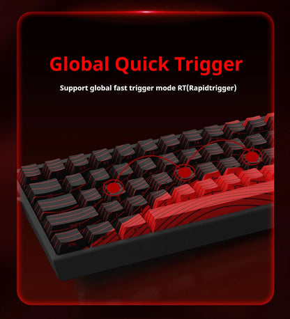 Teclado gaming FGG MAD60 RGB de eje magnético, dedicado para juegos, con hot-swap completo de teclas, respuesta rápida y personalización de nivel inicial
