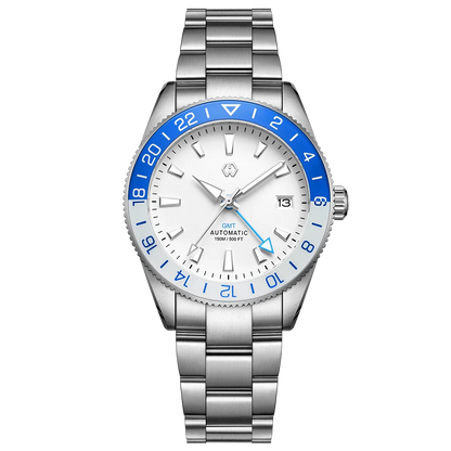 WISHDOIT 2025 New NH34 Men's Sports Automatic Mechanical GMT Sapphire Stainless Steel Waterproof 15 ATM With Rubber Strap