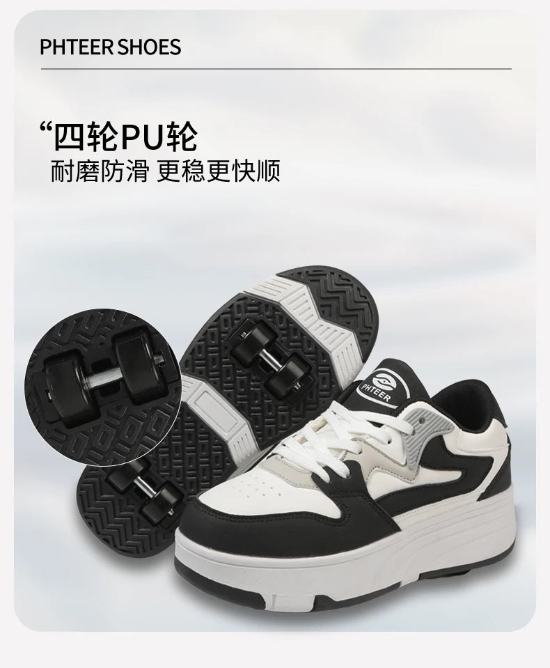 Children's Outdoor Sports Roller Skates Shoes Single Row Wheel kids Sliding Shoes four-Wheel for boys and grils