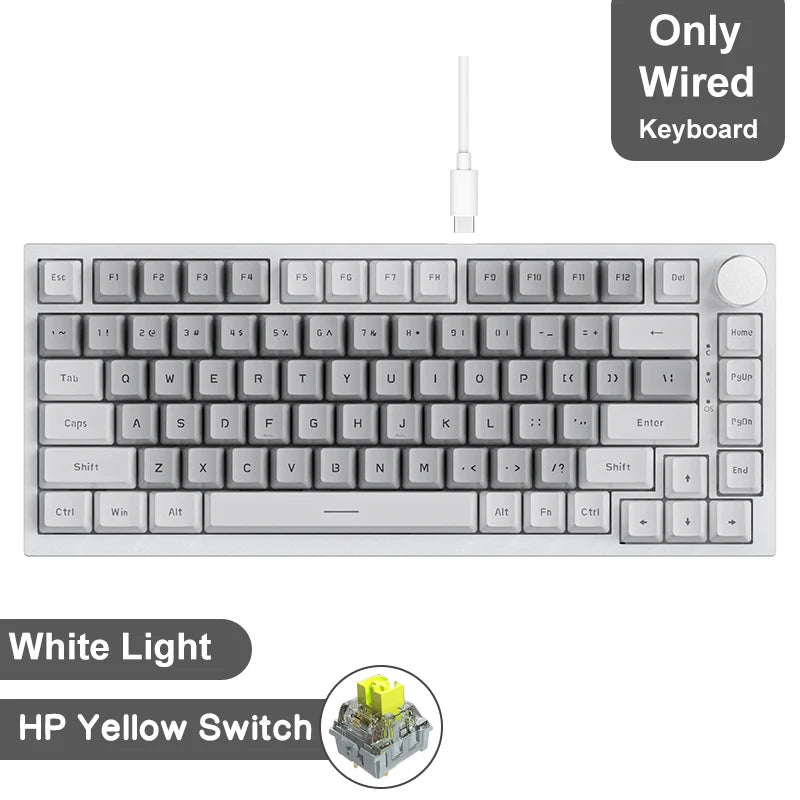AJAZZ AK820 Pro Gaming Mechanical Keyboard Bluetooth 5.1 Wireless RGB Hot Swappable Gasket Keyboard with TFT Screen & Knob