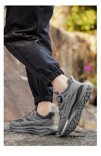 Chaussures de course à boucle rotative pour hommes, baskets respirantes en maille légère, semelle coussinée, antidérapantes, chaussures de marche quotidiennes, 2 couleurs