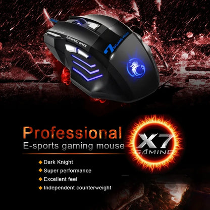 RGB Wired Gaming Mouse USB Ergonomic Gaming Mouse with 7 Buttons, 5500 DPI, Silent Click, RGB Backlit Wired Gaming Mouse for PC & Laptop