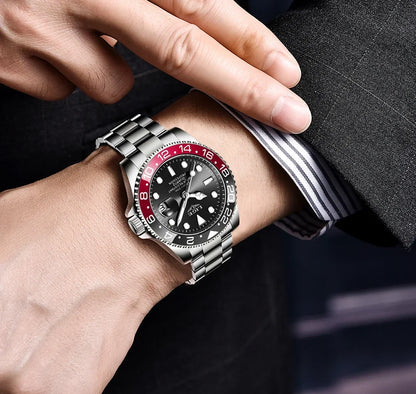 LIGE 2025 brand new men's watch luminous stainless steel business quartz luxury clock waterproof watches for men reloj hommes