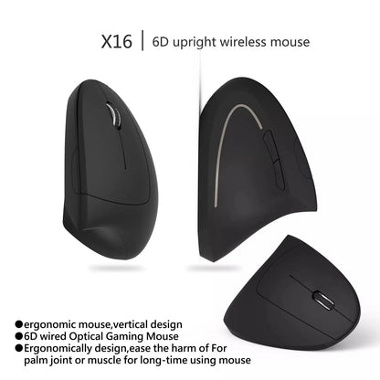 2.4G bezdrôtová vertikálna herná myš, ergonomická, 1600DPI, pre PC, notebook, kanceláriu, mini herná myš