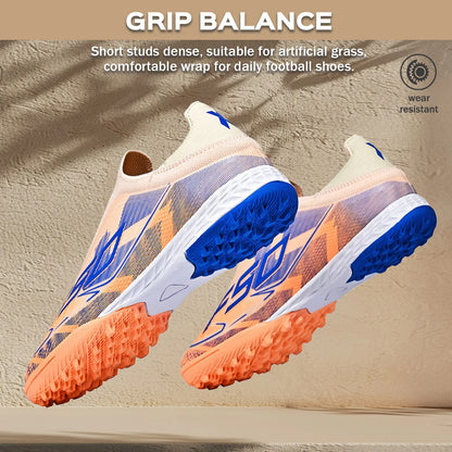Professional Training TF Soccer Shoes for Men Women Kids PU+Fabric Breathable Wear-Resistant Rubber Sole