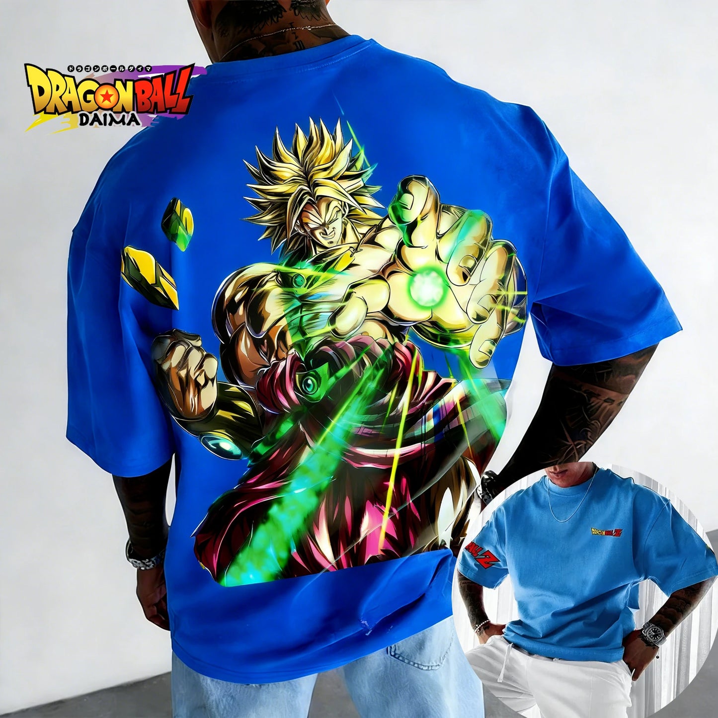 Dragon Ball Legend Super Saiyan Broly T-shirt Men's Short Sleeve Spring and Summer New Men's  Women's Through Top American Style