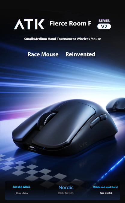 ATK Blazing Sky F1 V2 Ultimate Wireless Gaming Mouse, Dual-Mode Lightweight Gaming Mouse with PAW3950 Sensor, Dual 8KHz Polling Rate, Low Latency Ergonomic Gaming Mouse