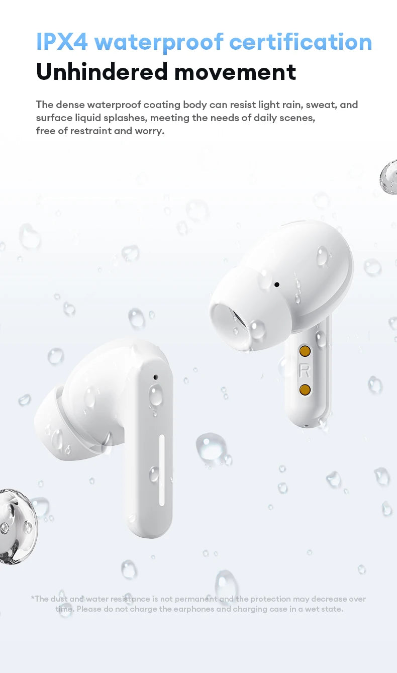 Lenovo LE209 Gaming Headset Wireless Bluetooth 6.0 Earbuds with ANC Noise Reduction, 35H Battery Life Sports Earphones, Waterproof Low Latency Gaming Headphones