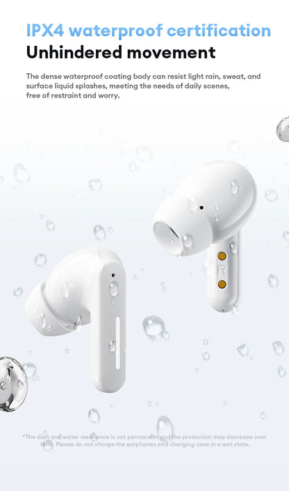 Lenovo LE209 Gaming Headset Wireless Bluetooth 6.0 Earbuds with ANC Noise Reduction, 35H Battery Life Sports Earphones, Waterproof Low Latency Gaming Headphones