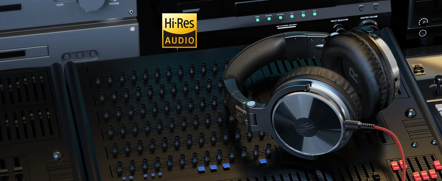 OneOdio Pro-10 Studio Monitoring Headphones Wired HiFi Over-Ear Headphones with 50mm Drivers, Deep Bass, Professional Audio & Built-in Microphone