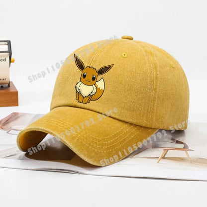Pokémonové baseballové čepice Pikachu Kawaii Anime postavičky Sluneční klobouky Letní outdoorové sluneční klobouky pro rodiče a děti Módní kšiltovka s kachním jazykem Dárek
