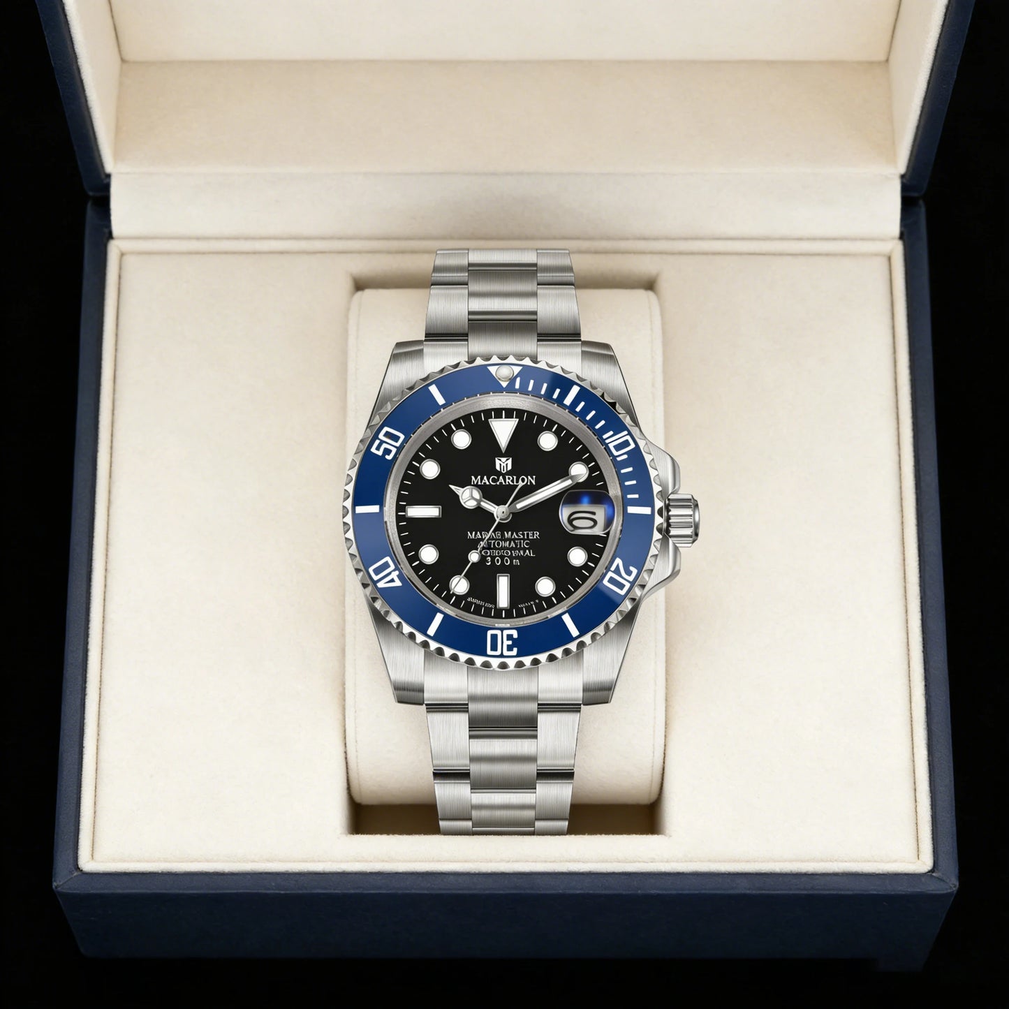 MACARLON Design New 41mm Mechanical Watch Men Sapphire Glass Luminous Stainless Steel Waterproof China NH35 Automatic Watch TOP
