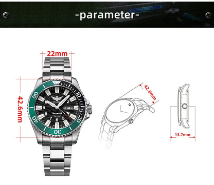 Yelang V1217 42mm Japan Eco-Drive Solar Watch Men's Watch 300M Diver Watch  30ATM Professional Waterproof  Sapphire Luminous