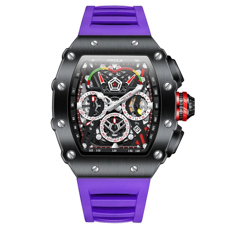 ONOLA 6827 Fashion Sports Quartz Men's Watch Waterproof Luminous Calendar Chronograph Watches for Men Relogios Masculino Часы