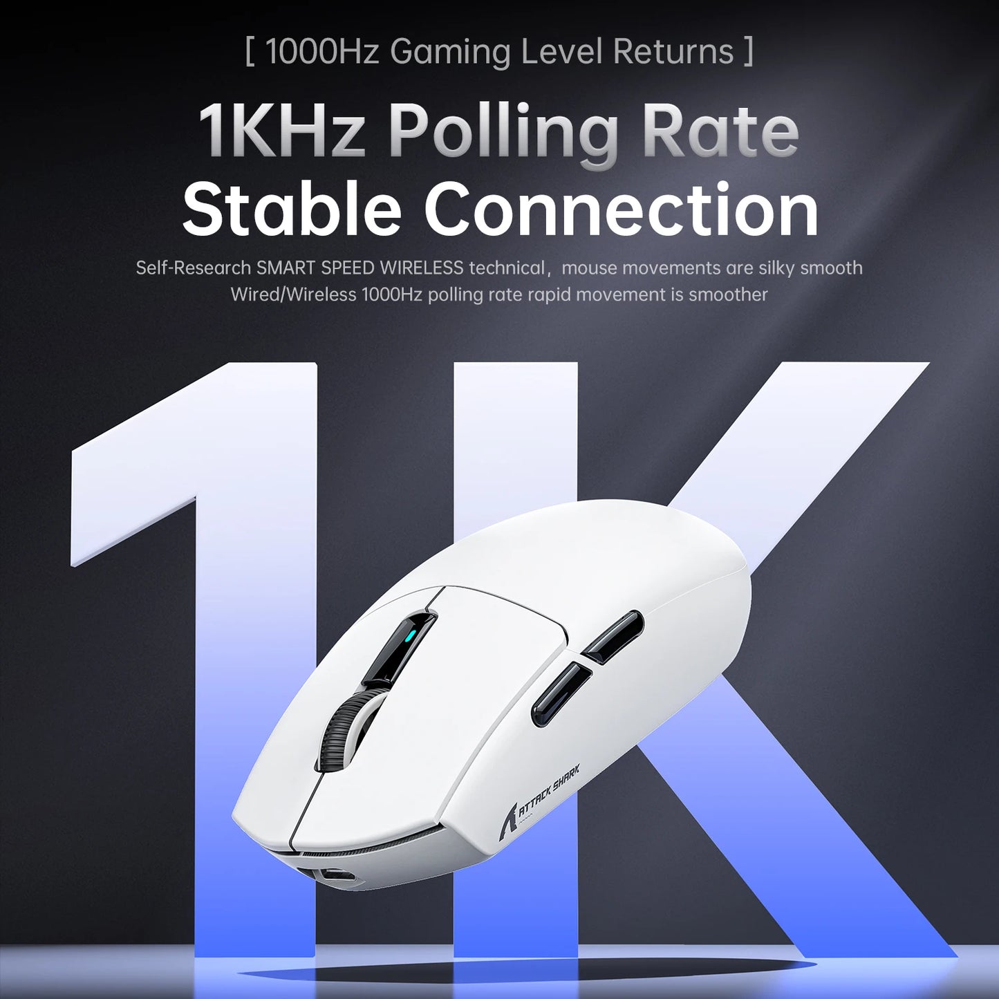 ATTACK SHARK G3PRO Tri-Mode Wireless Gaming Mouse with Charging Dock, 25000 DPI Ultra Lightweight Gaming Mouse, PAW3311 Sensor, Bluetooth & 2.4GHz