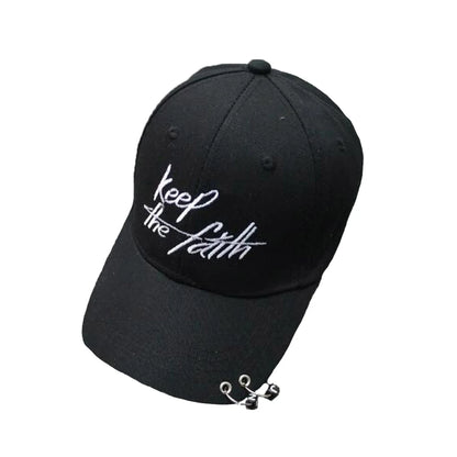 Casquette de baseball Snapback pour femmes et hommes, style hip-hop et K-pop, couleur unie avec anneau, pour les amateurs de sport, de danse et de voyage, casquette « Dad Hat », streetwear, ajustable