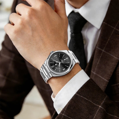 SAPPHERO Luxury Men's Watches Date Display Stainless Steel Watch Strap Men's Gifts Travel Essentials Waterproof Wristwatch
