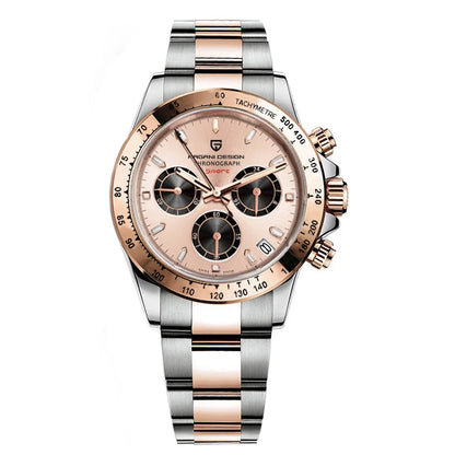 Zegarek męski PAGANI DESIGN – model z kolorowymi tarczami, luksusowy zegarek kwarcowy na rękę, chronograf wyposażony w mechanizm