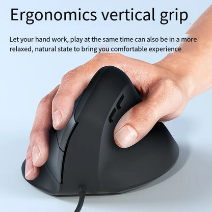 Wired Right Hand Vertical RGB Ergonomic Gaming Mouse, USB Optical Ergonomic Mouse with 3200 DPI, Vertical Wired Mouse for PC, Laptop & Computer