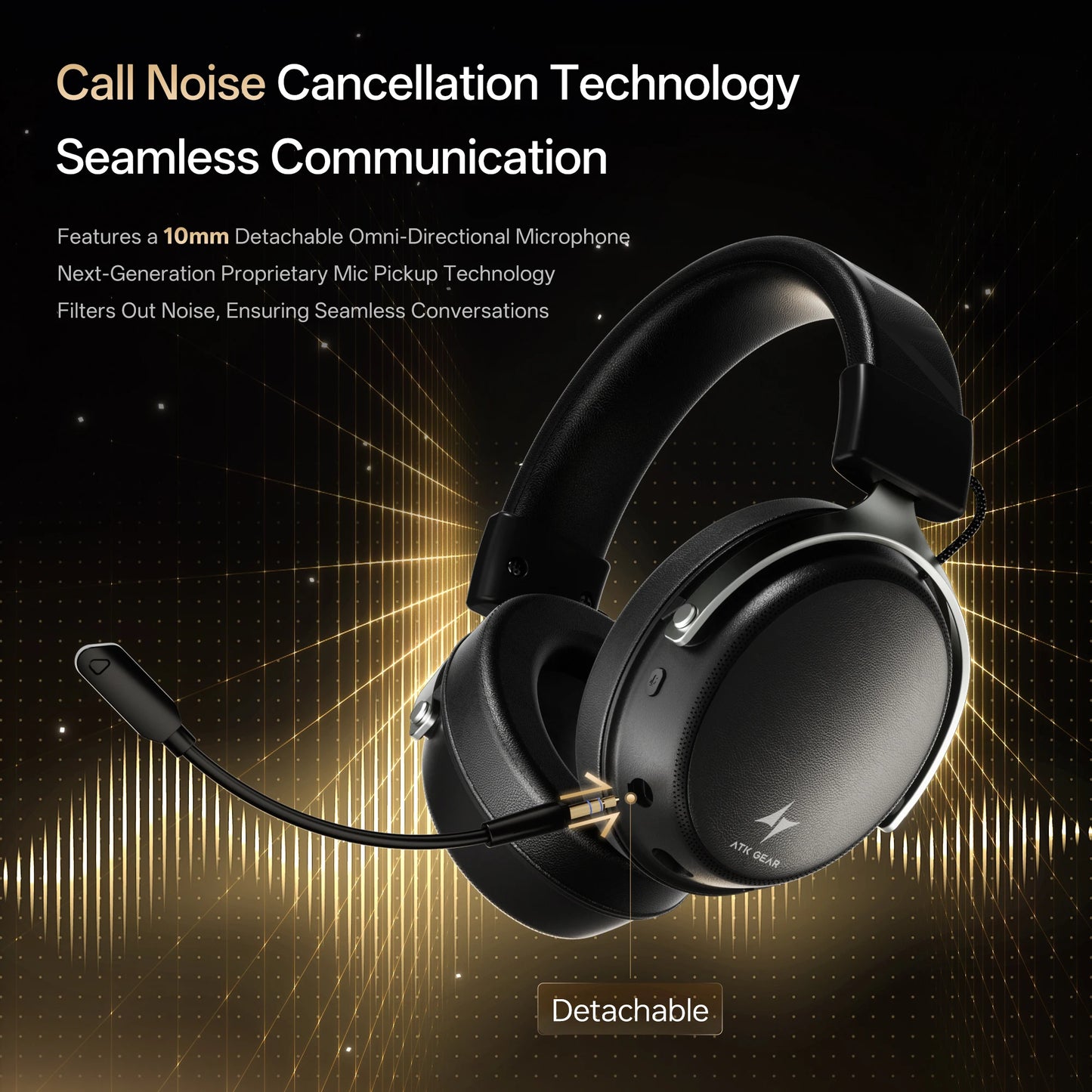 ATK N9 Pro Ultra Wireless Gaming Headset with Mic, 7.1 Surround Sound Low Latency Headphones, Noise Reduction Bluetooth Headset for E-Sports Gaming