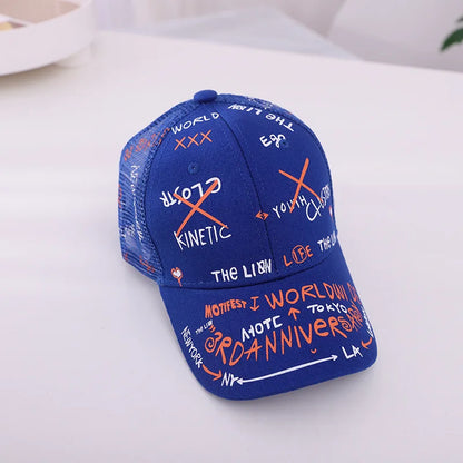 Summer autumn Kid Boy Cartoon Letter Embroidered Baseabll Caps Children Girls Outdoor Leisure Mesh Sport hats