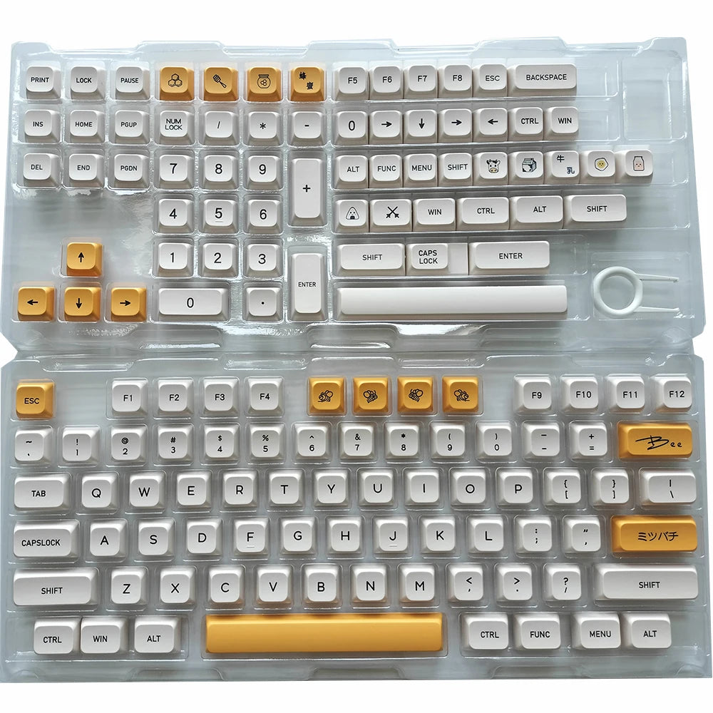 140 Keys Korean Japanese Russian Thailand Bee Milk Keycap XDA Profile PBT Keycaps For MX Switch Mechanical Keyboard DIY Custom