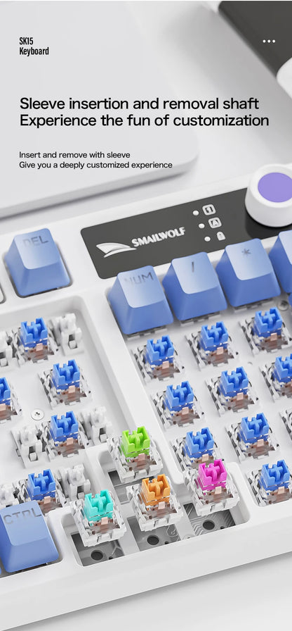 SMAILWOL SK15 Wired mechanical keyboard Hot plug support Arabic Russian Korean Thai Spanish E-sports games