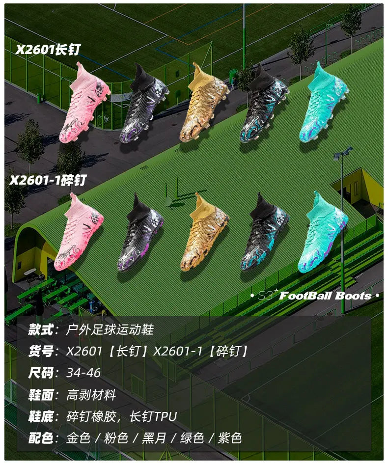 New Men Professional Soccer Shoes Non-slip Football Boots Unisex Breathable Futsal Sports New Cleats Drop Shipping Ultralight