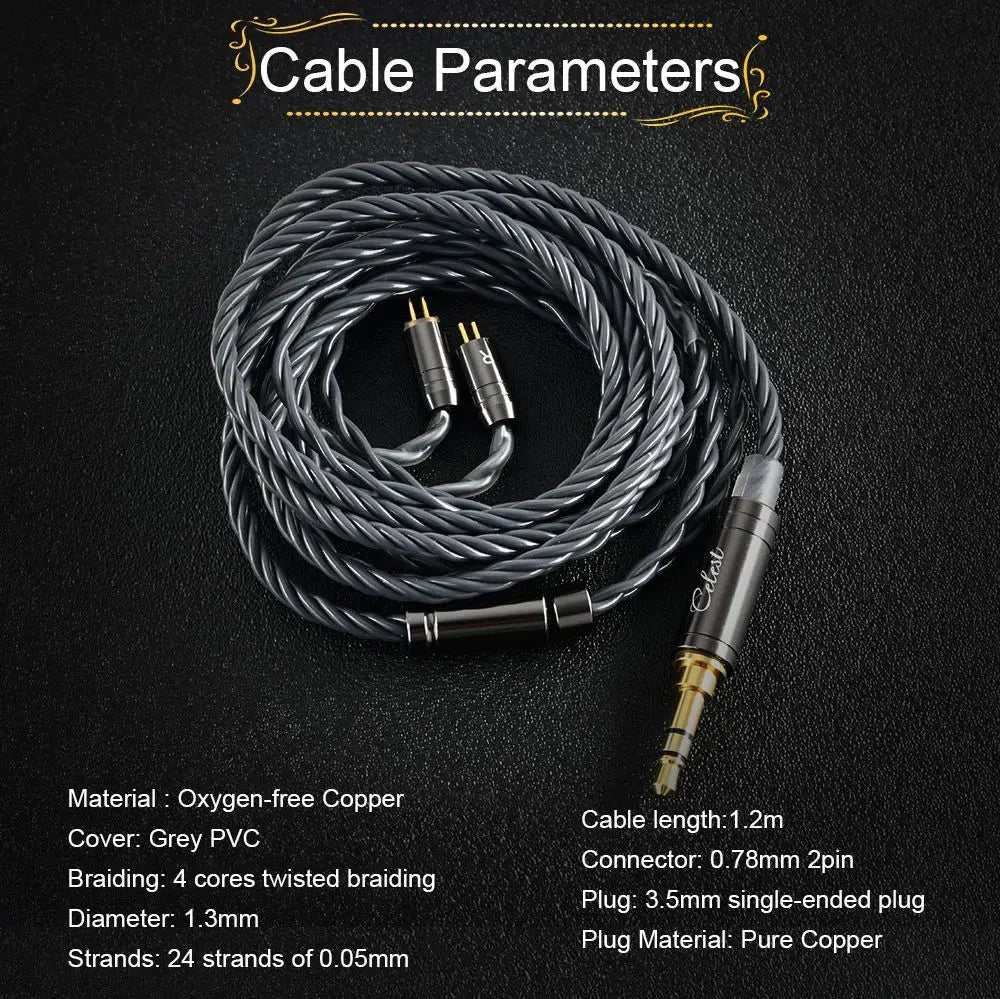 Kinera Celest Wyvern Black Dragon In-Ear HiFi Earphones 10mm LCP Dynamic Drive Music Gaming Earphones 3.5mm Type-C Lightning MIC