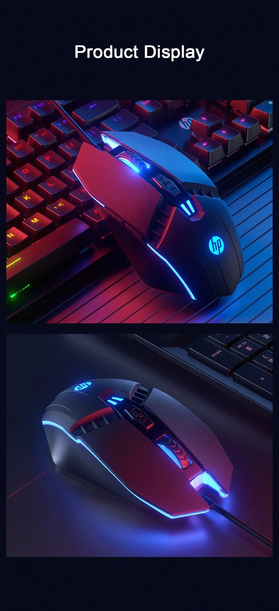 HP M1 Wired Gaming Mouse White Light Emitting Esports Mouse USB Gaming Office Desktop Laptop