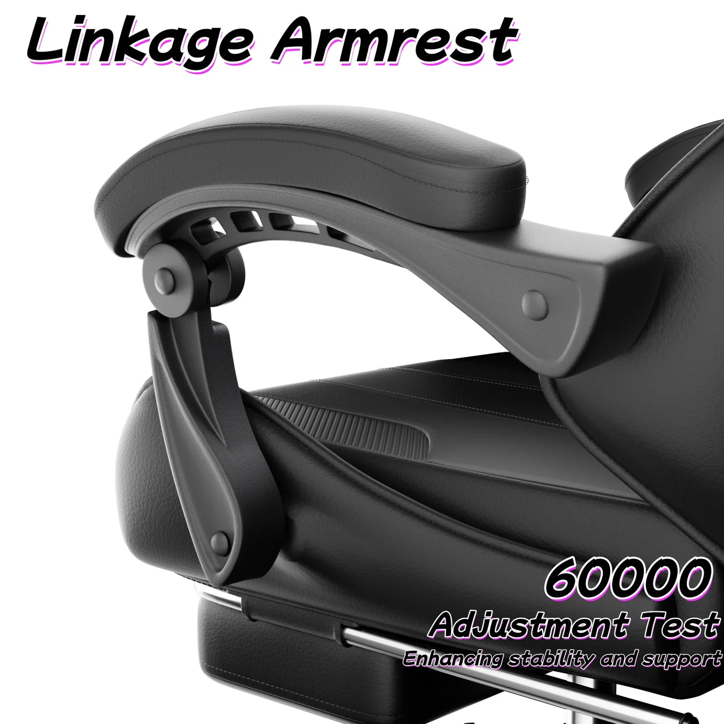 Ergonomic Gaming Chair with Footrest and Headrest, Adjustable Computer Office Chair with Reclining Backrest, Comfortable Desk Chair for Adults