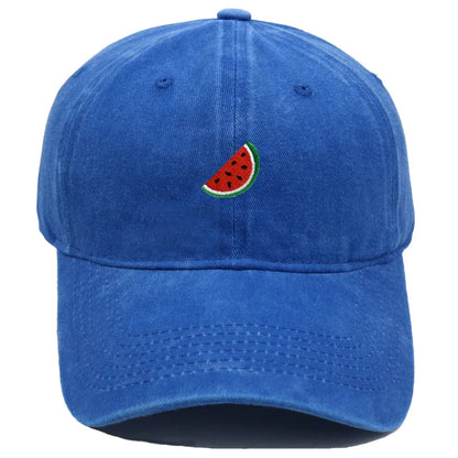 Printed Watermelon Baseball Cap Men's Washed Soft Top Retro Dad Hats Women's Casual Versatile Fashion Trend Duck Tongue Caps