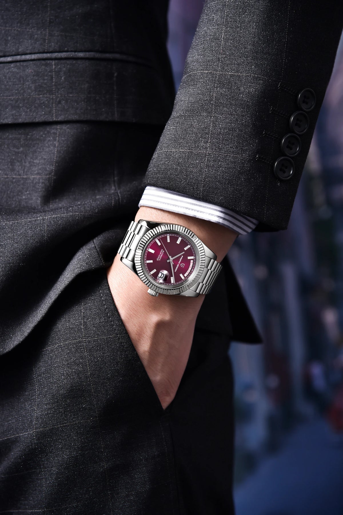 PAGANI DESIGN 2026 New Rose Gold Blue DD40 Luxury Automatic Watch Men Mechanical Wristwatch Mens Sapphire glass Waterproof Watch