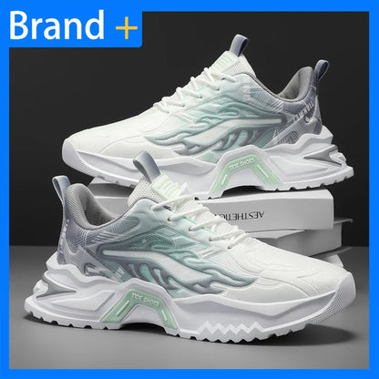 Herren-Sportschuhe, modische Schnürschuhe, vielseitig, rutschfest, mit dicker Sohle, bequeme Freizeit-Laufschuhe für Teenager und Herren, für den täglichen Gebrauch