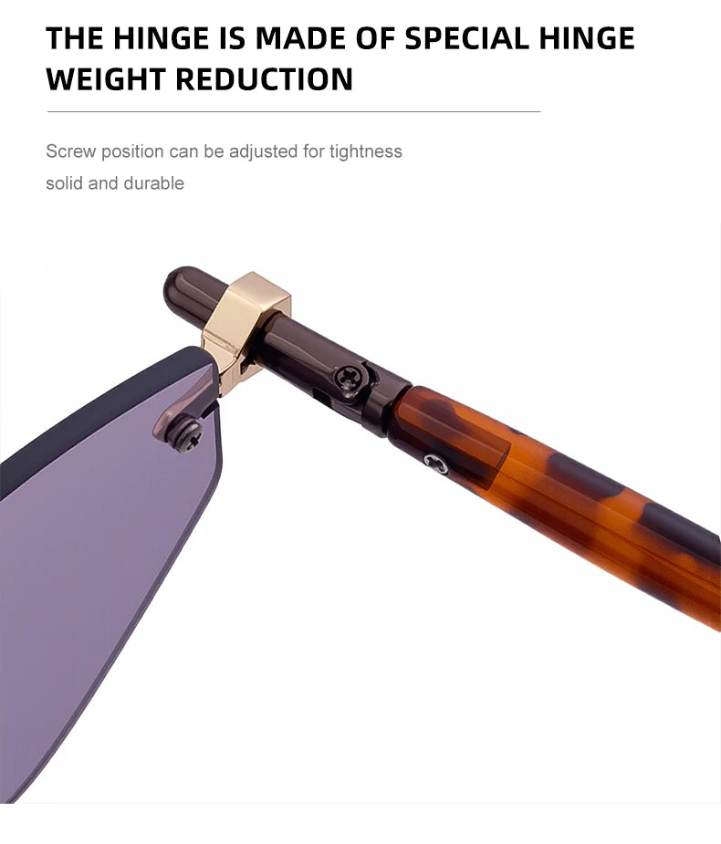 Rimless Polygon Sunglasses Women 2026 Luxury Brand Fashion Retro Sun Glasses Punk Hexagon Eyewear For Lady UV400 Outdoor Shades