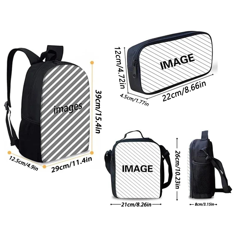 Mochila Escolar Infantil com Lancheira e Estojo, Design de Jogo Popular F-FortniteS, Mochila Escolar para Rapazes e Raparigas, Presente Ideal