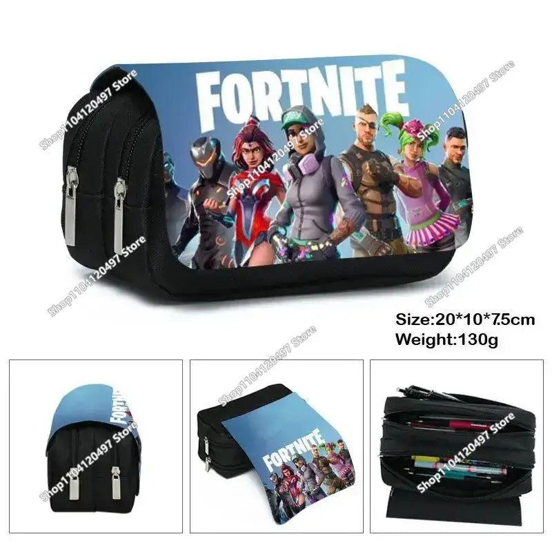 Victory Royale Student Boys Girls Fortnite Capacity Pencil Stationery Case Peely Llama Hero Children's Pen Box Kids Teen Bags