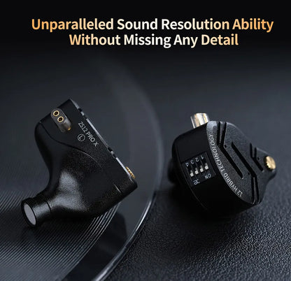 KZ ZS12 PRO X Hybrid Dynamic Balanced Armature IEM Earphones, HiFi In-Ear Monitor Headphones with Detachable Silver-Plated Cable, Studio-Grade Wired Earbuds