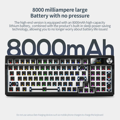 YINDIAOY95 Mechanical Keyboard KIT With Display Screen RGB Backlit Gasket Structure Gaming Hot Swap Keyboard for Customized