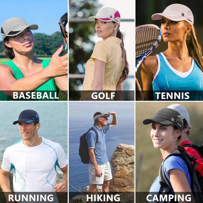 GADIEMKENSD Estate Uomo Sport Corsa Cappellino da baseball Uomo Golf Asciugatura rapida Donna Cappellino a rete con visiera e chiusura a scatto