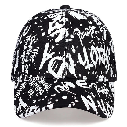 Unisex Letter Graffiti Print Baseball Caps Spring Autumn Outdoor Adjustable Casual Hats Sunscreen Hat