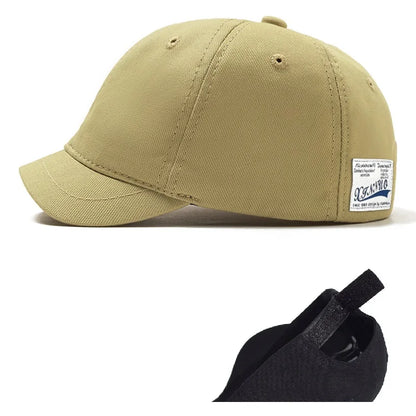 Gorra de béisbol para hombre con cabeza grande, parte trasera cerrada, ala corta de 5 cm, gorras ajustadas de malla, gorras elásticas totalmente cerradas, tallas 56-60 cm y 61-65 cm
