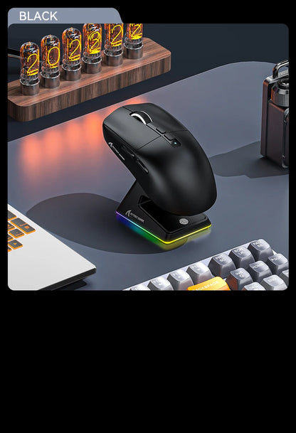 Attack Shark X6 Lightweight Wireless Gaming Mouse, Tri-Mode Bluetooth & 2.4G Gaming Mouse, 26,000 DPI RGB Charging Dock, PAW3395 Sensor