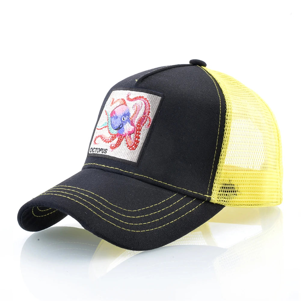 Unisex Baseball Cap With Octopus Patch For Men And Women Four Season Snapback Trucker Hats Outdoor Breathable Casual Sports Cap