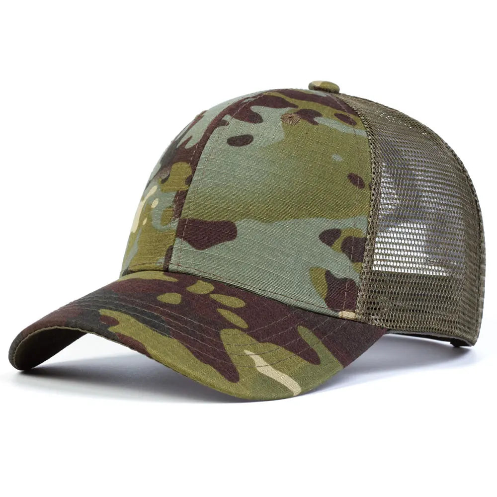 Cappellino da baseball da uomo mimetico, cappello estivo da sole, cappellino da baseball militare mimetico, cappellino tattico traspirante per attività all’aperto