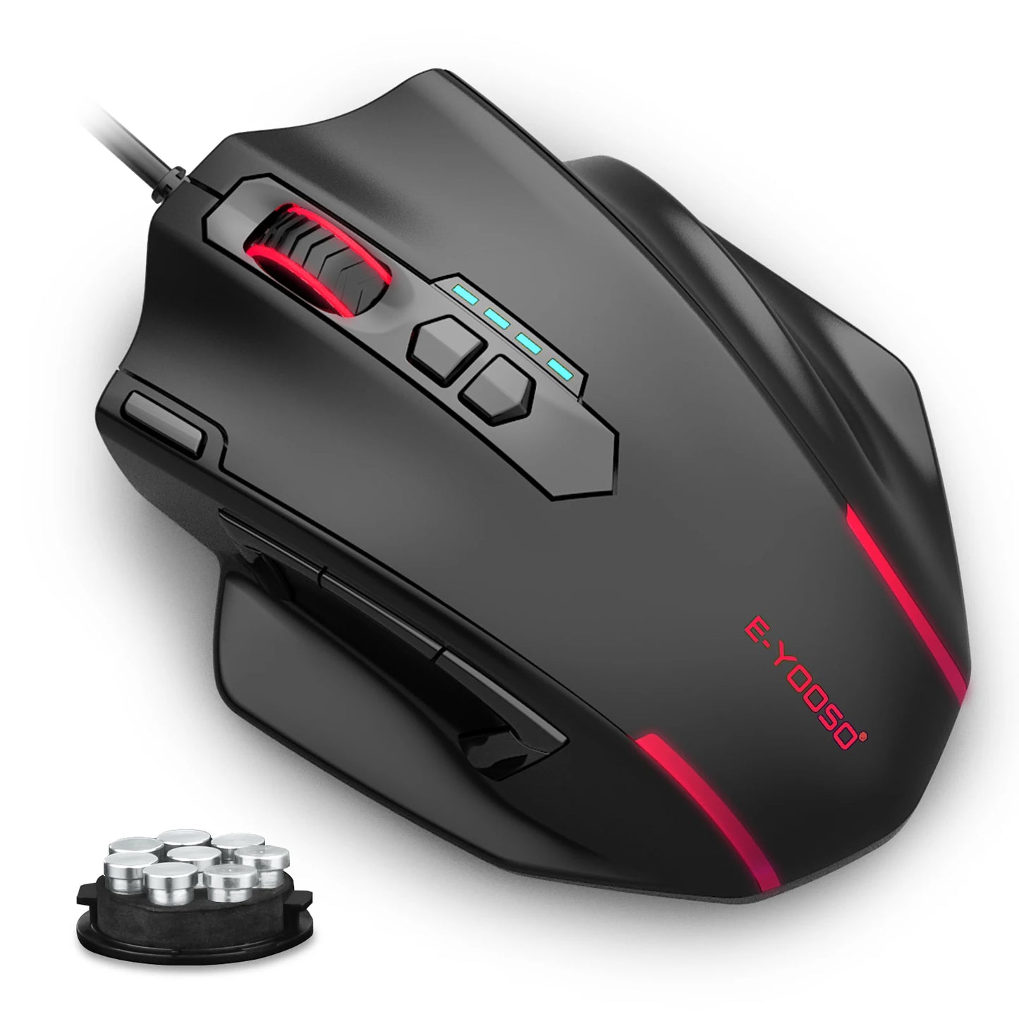 E-YOOSO X-41 Pro USB Wired Gaming Mouse, RGB Programmable Gaming Mouse with 12400 DPI, 11 Programmable Buttons, Ergonomic Optical Mouse for PC & Laptop