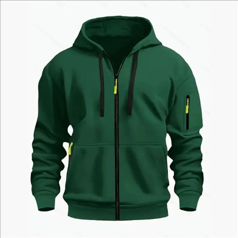 Men's Sweatshirts with Zipper Pockets Thin Solid Color Half Tracksuit Casual Outdoor Hooded Tracksuit Long Sleeves Jacket Coats, Fraquane SAS produit gaming premium