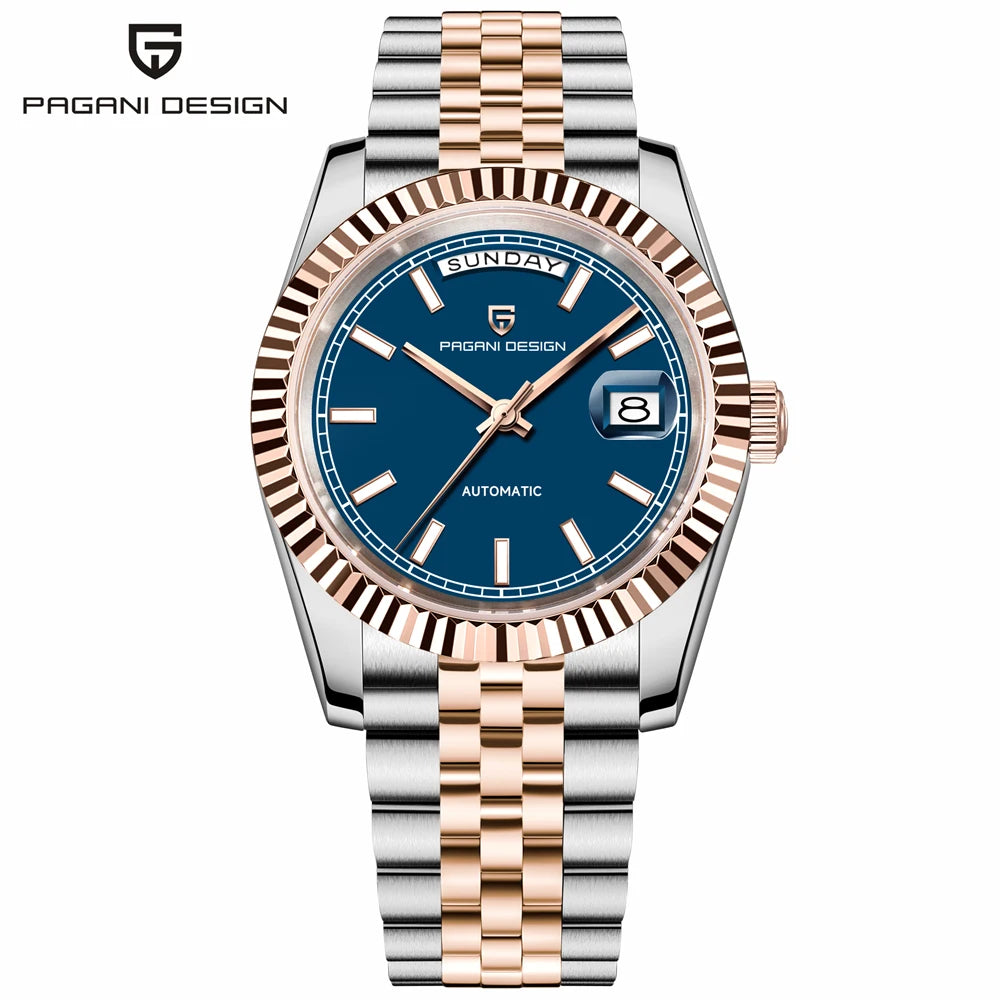 PAGANI DESIGN Luxury Men Watch Sapphire mirror Luminous Stainless Steel Watch Week Date Mechanical Waterproof ST16 Man watch