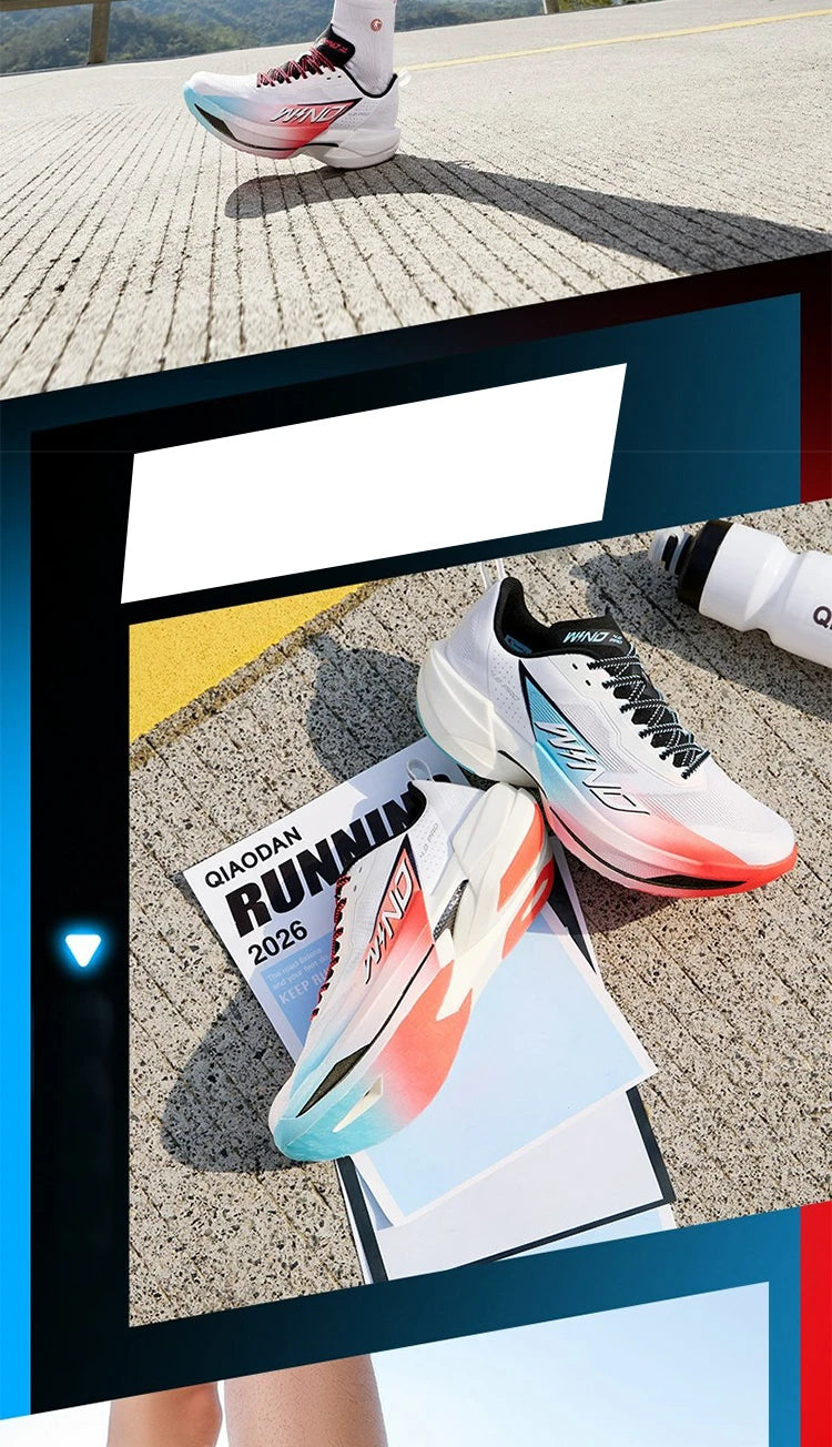 QIAODAN WIND 4PRO Chaussures de marathon à semelle en carbone pour homme - Baskets de course professionnelles - Chaussures de sport de course à pied respirantes QDB023262291